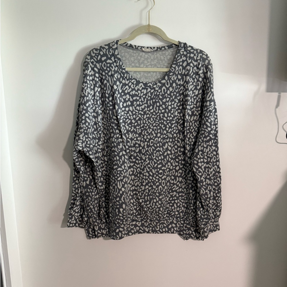 JODIFL Charcoal Animal Print Top